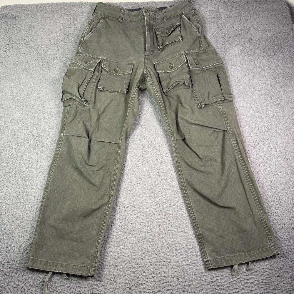 Engineered Garments FA Cargo Pants Mens S Green Ripstop Cotton Military USA Made